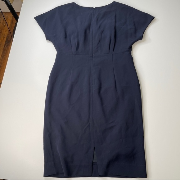 Lafayette 148 New York Navy Sheath Dress Size 10 - Picture 2 of 10